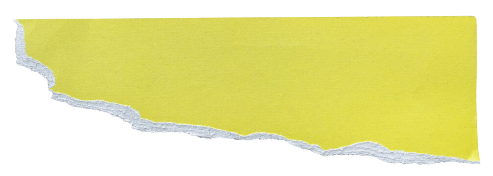 Yellow ripped paper isolated on transparent background. Ideal for use in design templates