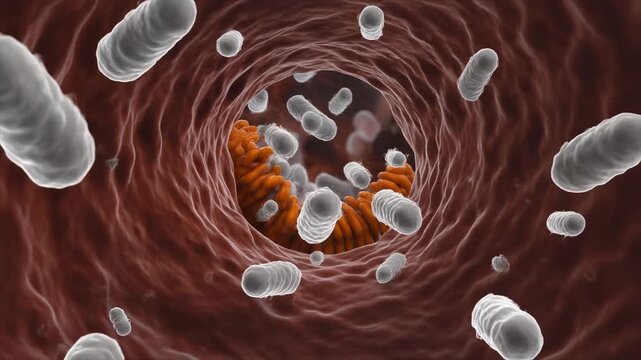3D Medical Animation of Bacteria in the Human Body Generative AI