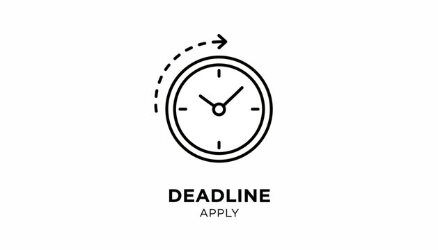 Deadline Apply Clock Icon with Arrow - Time Management Concept