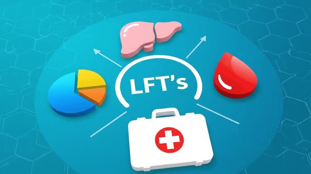 LFT's acronym.Liver Function Tests concept.LFT&rsquo;s (Liver Function Tests) assess liver health by measuring enzyme and protein levels. 4k video