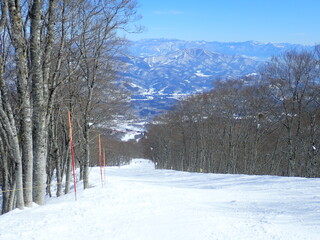 一面銀世界の真冬のゲレンデ © LEPANNEAU