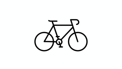 Fototapeta premium Minimalist Line Art Icon of a Bicycle on White Background
