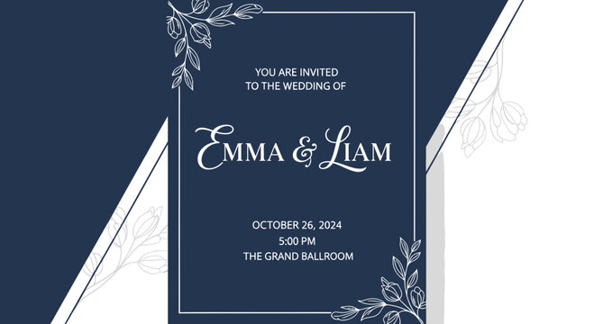 Elegant Wedding Invitation for Emma and Liam.