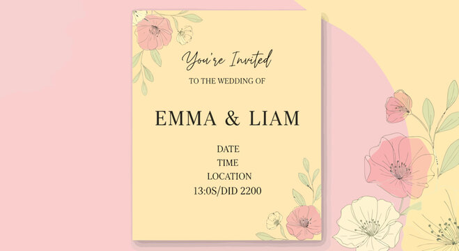 Elegant Wedding Invitation for Emma and Liam 3.