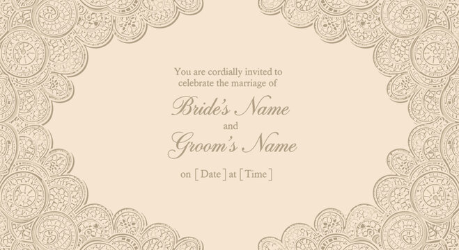 Elegant Wedding Invitation Template with Bride and Groom Names.