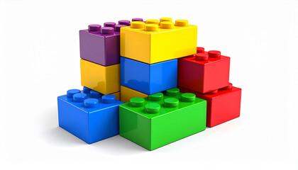 Obraz premium A pyramid of colorful blocks stacked together on a surface