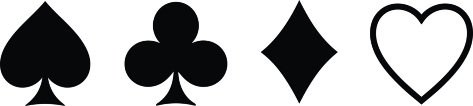 Suit symbols of a standard deck of playing cards