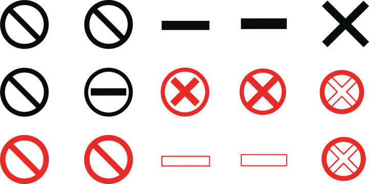 Prohibited symbols and warning signs