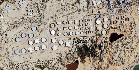 Aerial View of Kharg Island Oil Terminal, Iran © Aerial View