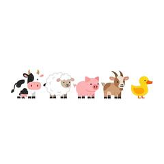 Naklejka premium Playful Farm Animal Mascot Collection