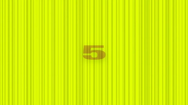 A colorful countdown timer counting down from 10 to 1 over a striped yellow background