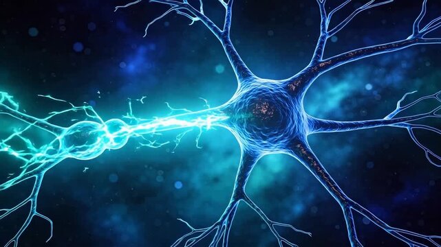 Neuron cell with electrical signal