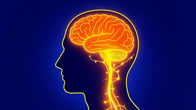 Human brain and nervous system illustration