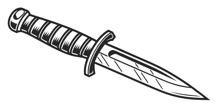 a dagger with a wrapped handle and a pointed blade Vector