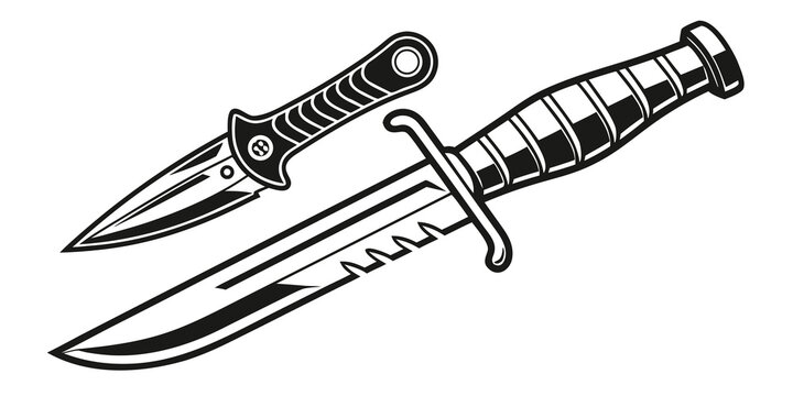 two daggers with intricate handles Vector