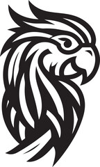 Obraz premium eagle head tattoo isolated on a white background, vector illustration