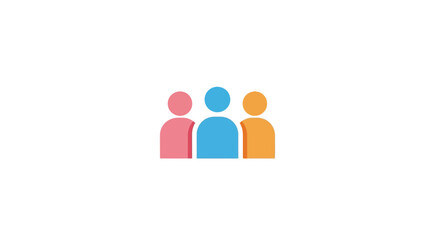 Fototapeta premium Three Colored People Icons Together.