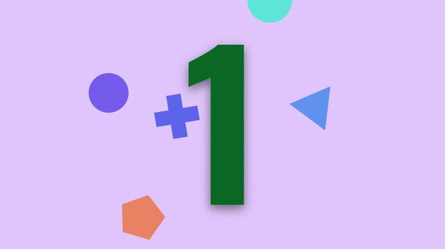Dynamic colorful countdown timer from five to one with vibrant geometric shapes