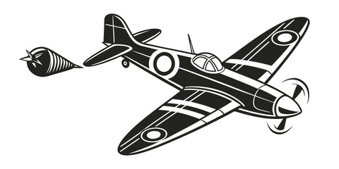 a small vintage airplane flying through the air Vector © Suriya