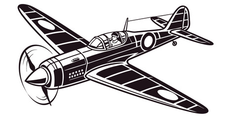 a small propeller driven airplane in flight Vector © Suriya