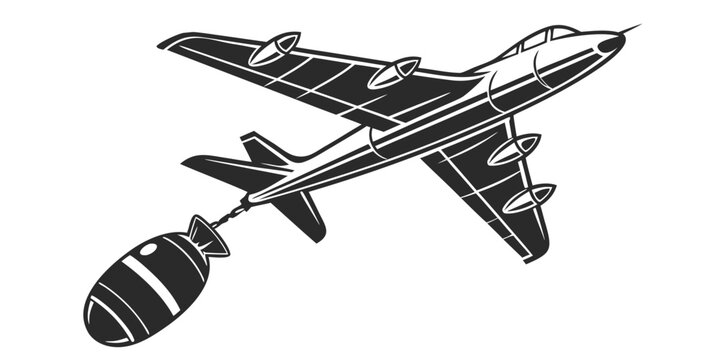 a large bomber plane carrying a bomb Vector