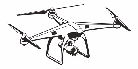 aerial drone with four propellers and camera Vector © Maisa