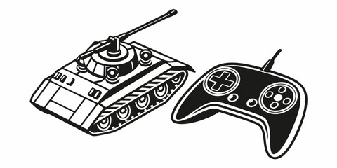 a toy tank and a remote control Vector © Maisa