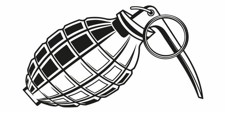 a grenade with a pin and safety clip Vector