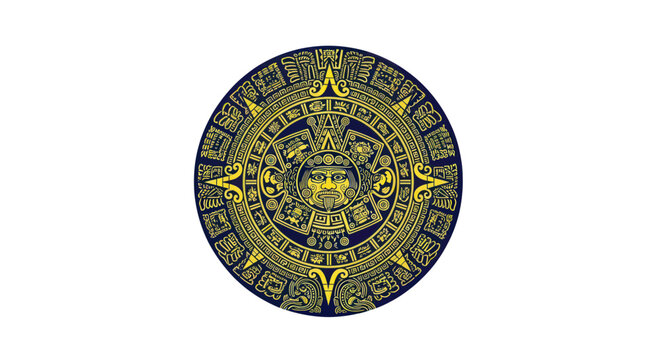 Aztec Sun Stone Calendar Symbol