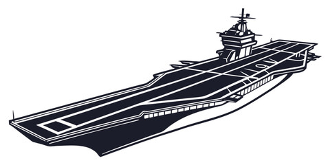 a large naval aircraft carrier on the ocean Vector © Jahid