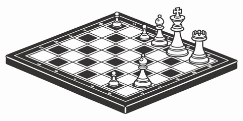 a chess board with pieces set up for a game Vector © Jahid