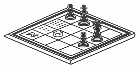 chess board with pieces on it Vector © Jahid