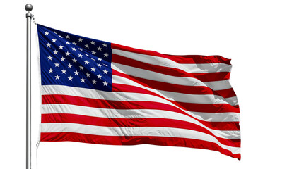 Fototapeta premium A Waving American Flag Against a White Background
