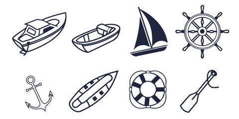 a collection of nautical icons and symbols Vector © Eva