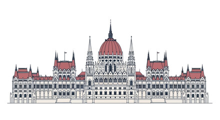 Obraz premium Budapest Hungarian Parliament Building Architecture 1.
