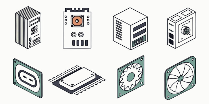computer hardware components Vector