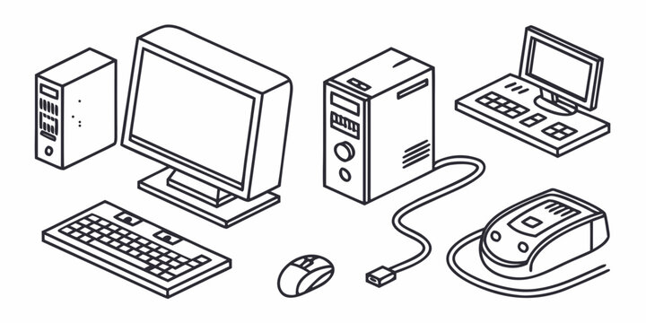 computer and peripherals technology Vector
