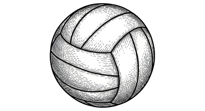 Volleyball Ball Sketch - Vintage Hand Drawn Sport Equipment Illustration