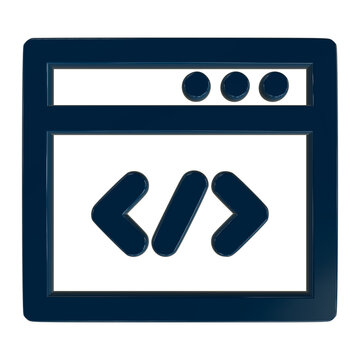 HTML Code or Programming Language Tag Icon for Developers