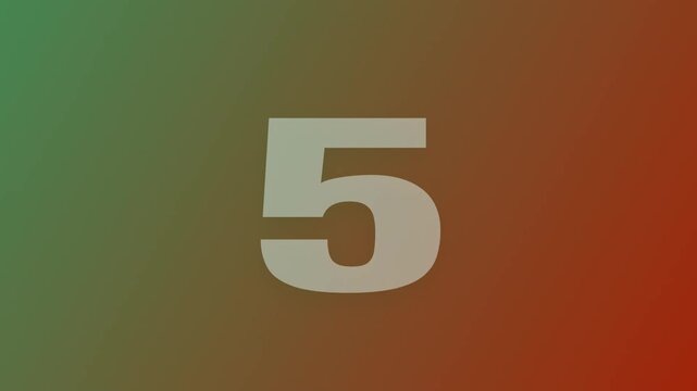 A colorful countdown timer transitions from ten to one against a vibrant gradient background