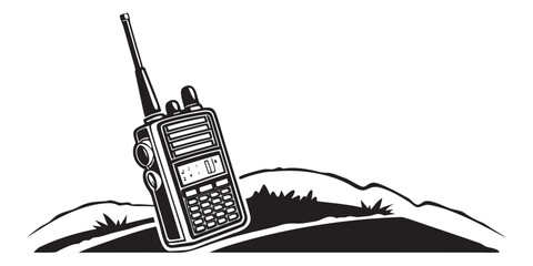 a handheld two way radio on a hill Vector © Mithila