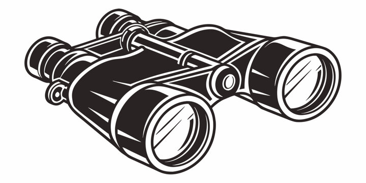 a pair of black binoculars with a detailed design Vector