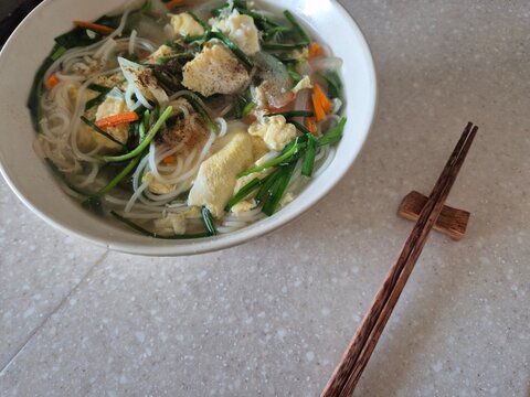계란 부추 잔치국수 요리