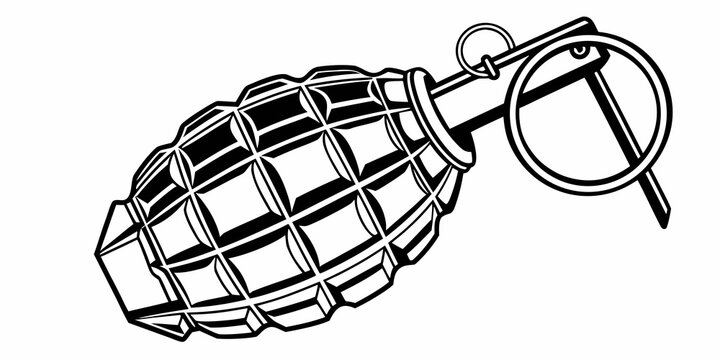 a hand grenade with a safety pin Vector
