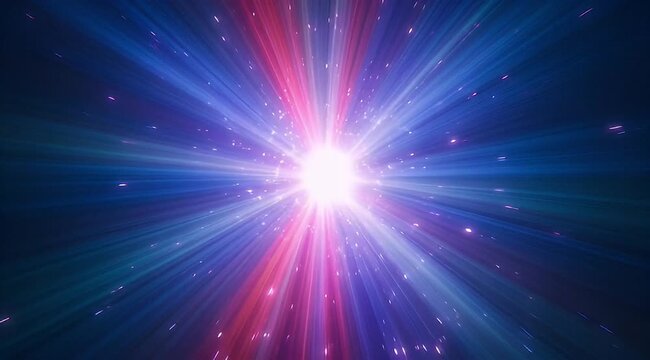 Abstract image of radiant light streaks emanating from a central bright point