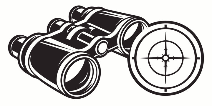 a pair of binoculars with a scope on the side Vector