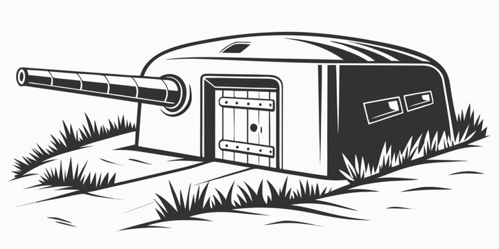 a small tank with a gun pointing to the left Vector