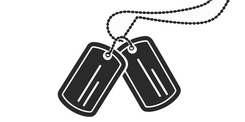 a pair of dog tags on a chain Vector