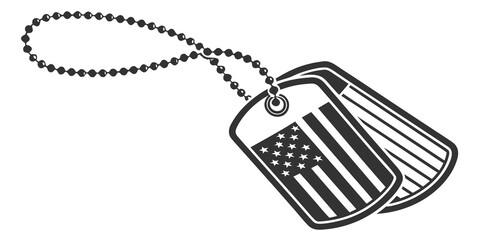 a dog tag with an american flag design Vector