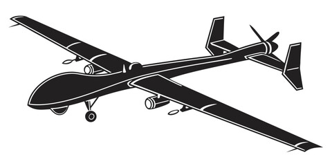 a black and white drawing of a small airplane Vector © Rumi